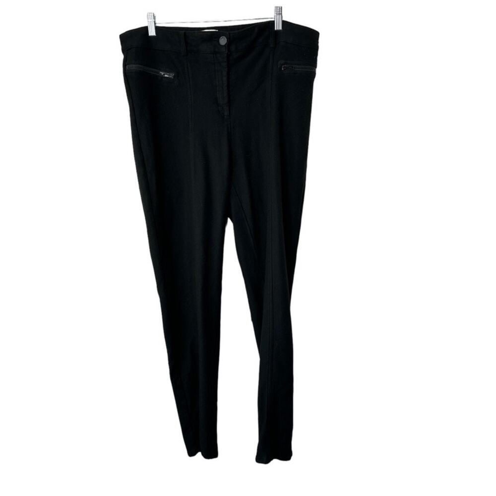 Chico's SO SLIMMING Black Pants Faux Zip Pockets Women's Sz 3 XL 16